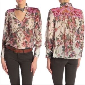 Aratta Silent Journey Diana Tie Neck Top Floral